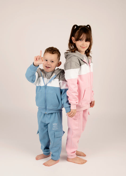 Boys Tri colour hooded tracksuit