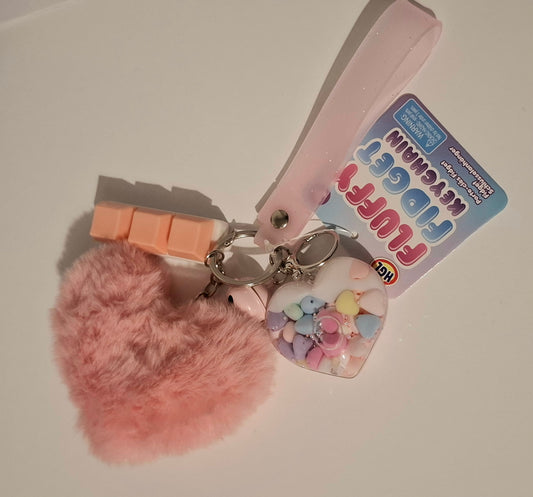Fluffy fidget keychain