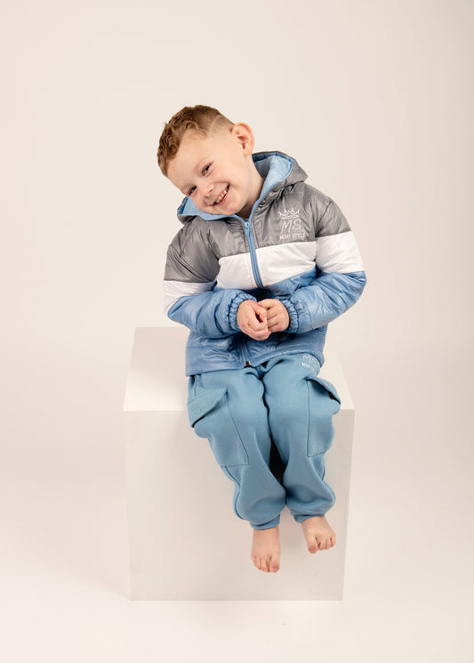 Colour block puffer jacket