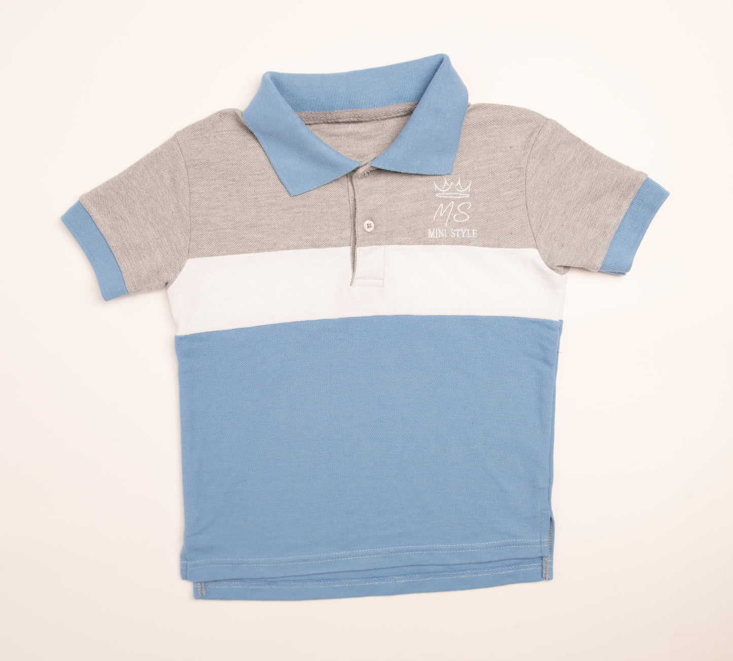 Tri colour polo top