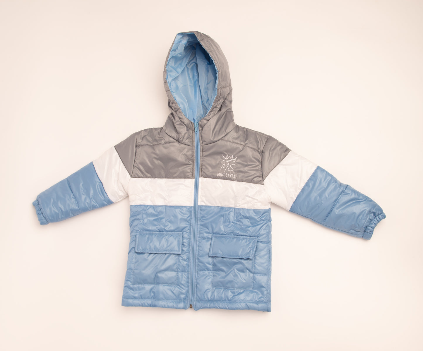 Colour block puffer jacket