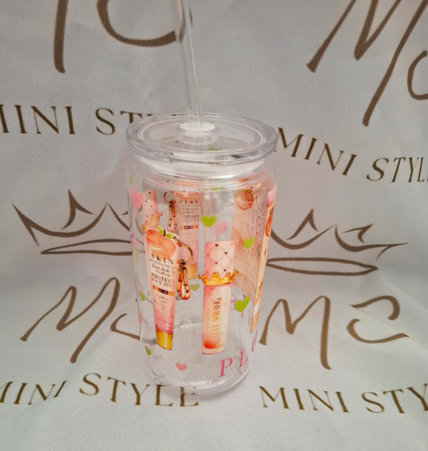 16oz plastic tumbler cup with straw