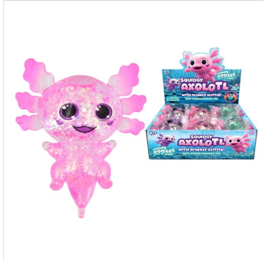 Glitter squidgy axolotl