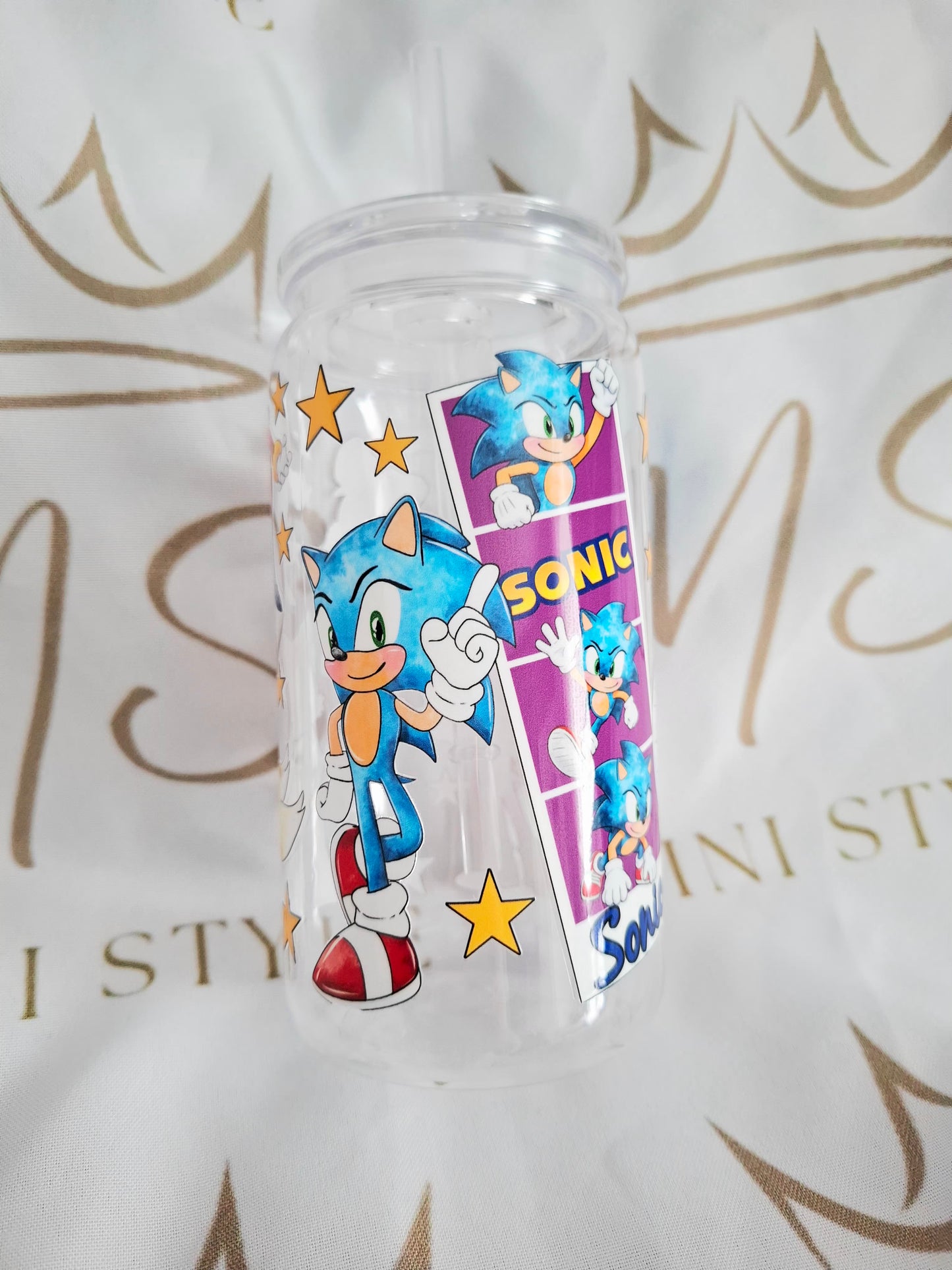16oz plastic tumbler cup with straw