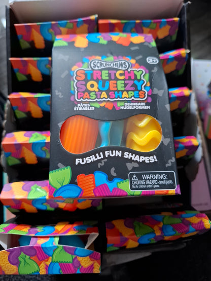Stretchy squeezy pasta shapes