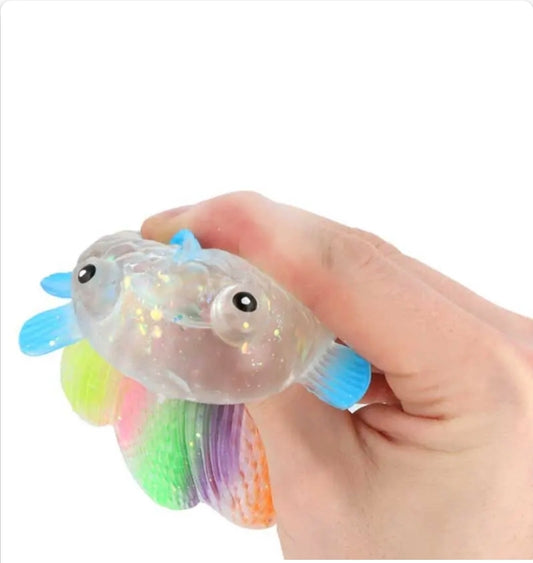 Squishy glitter fish