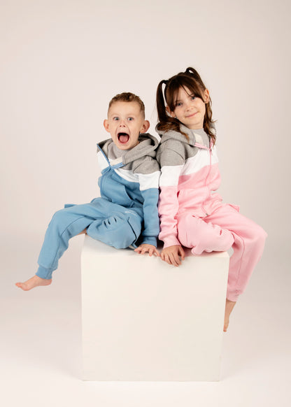 Boys Tri colour hooded tracksuit