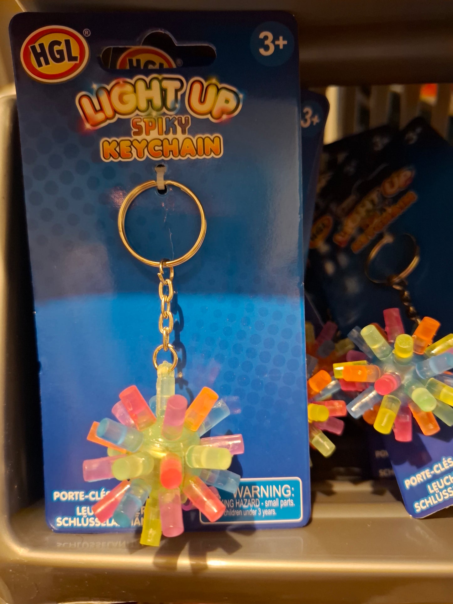 Light up spikey keychain