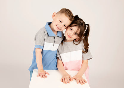 Tri colour polo top
