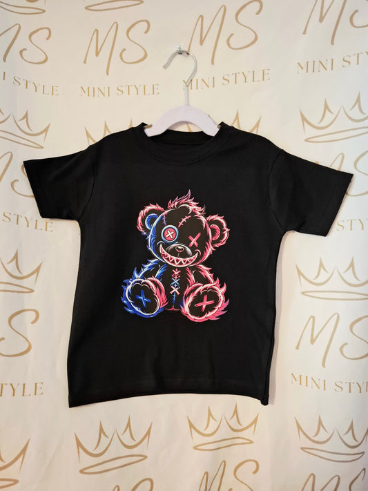 Kids neon style bear t-shirt