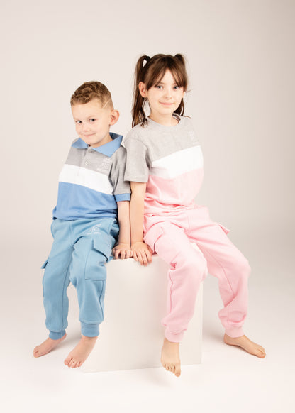 Tri colour polo top