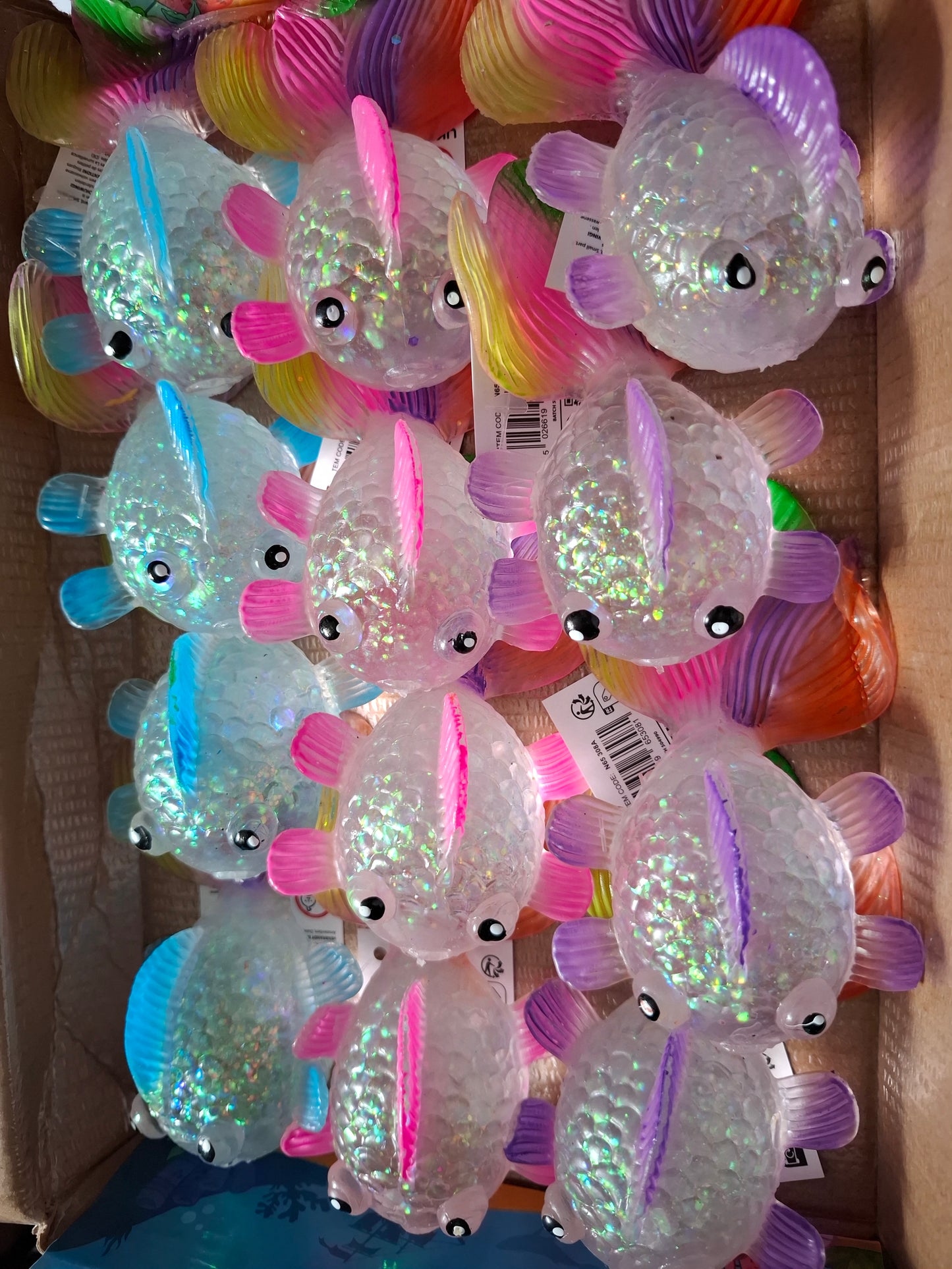 Squishy glitter fish