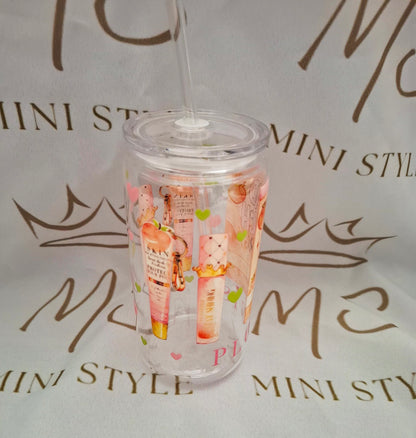 16oz plastic tumbler cup with straw