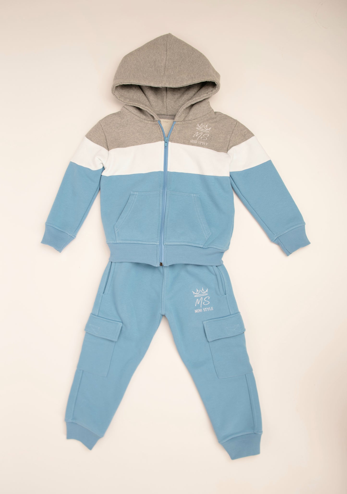 Boys Tri colour hooded tracksuit
