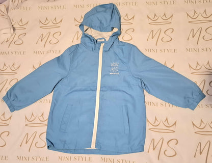 Blue shower proof windbreaker jacket