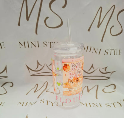 16oz plastic tumbler cup with straw