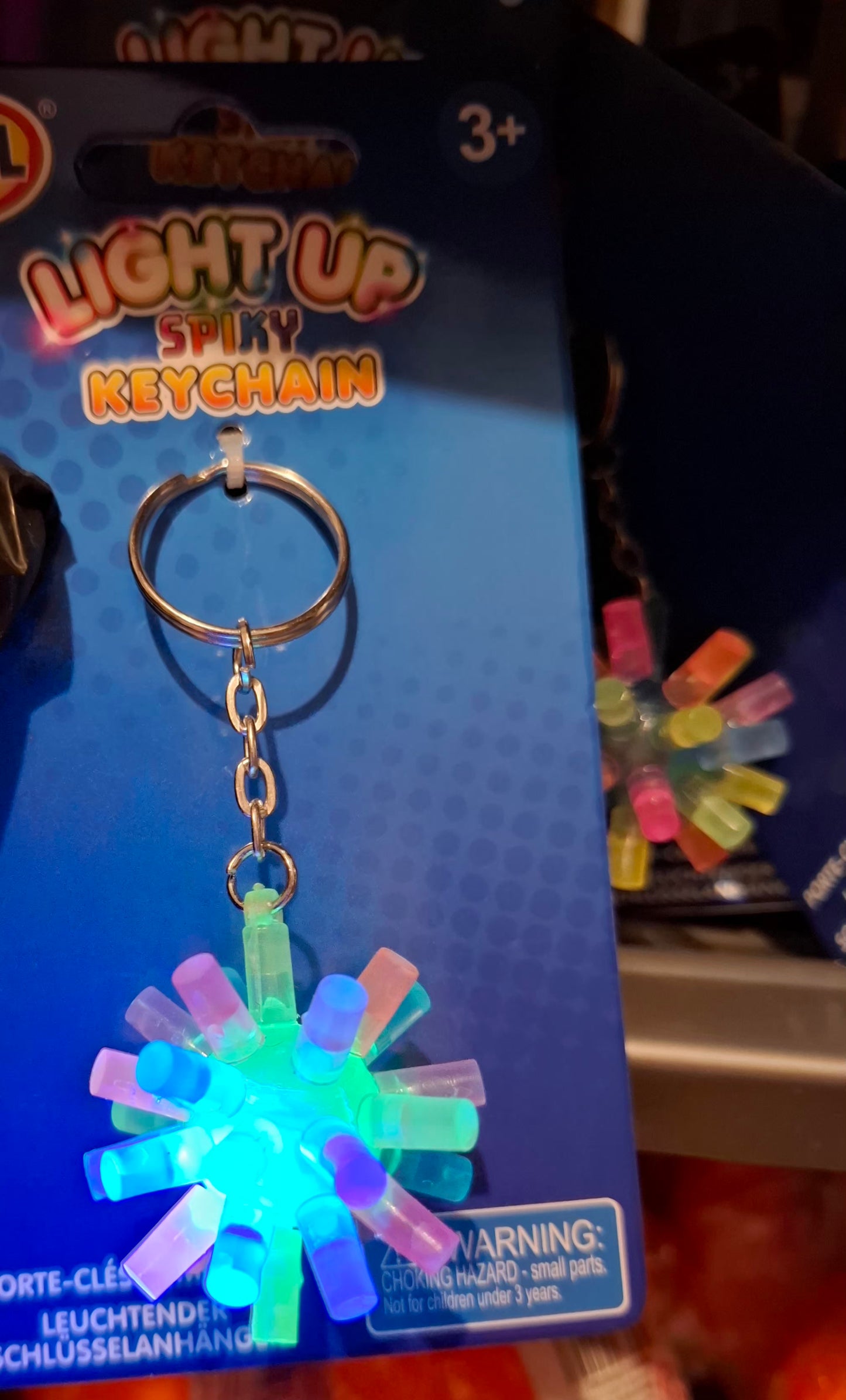 Light up spikey keychain