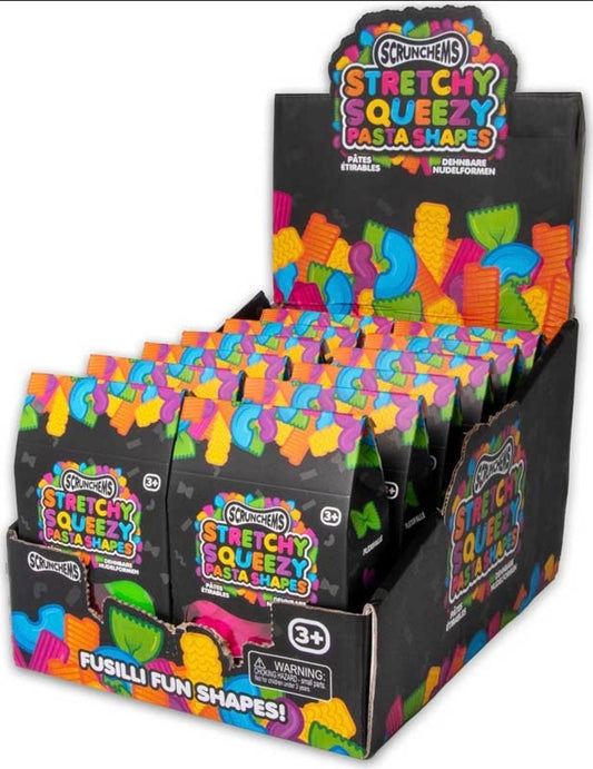Stretchy squeezy pasta shapes
